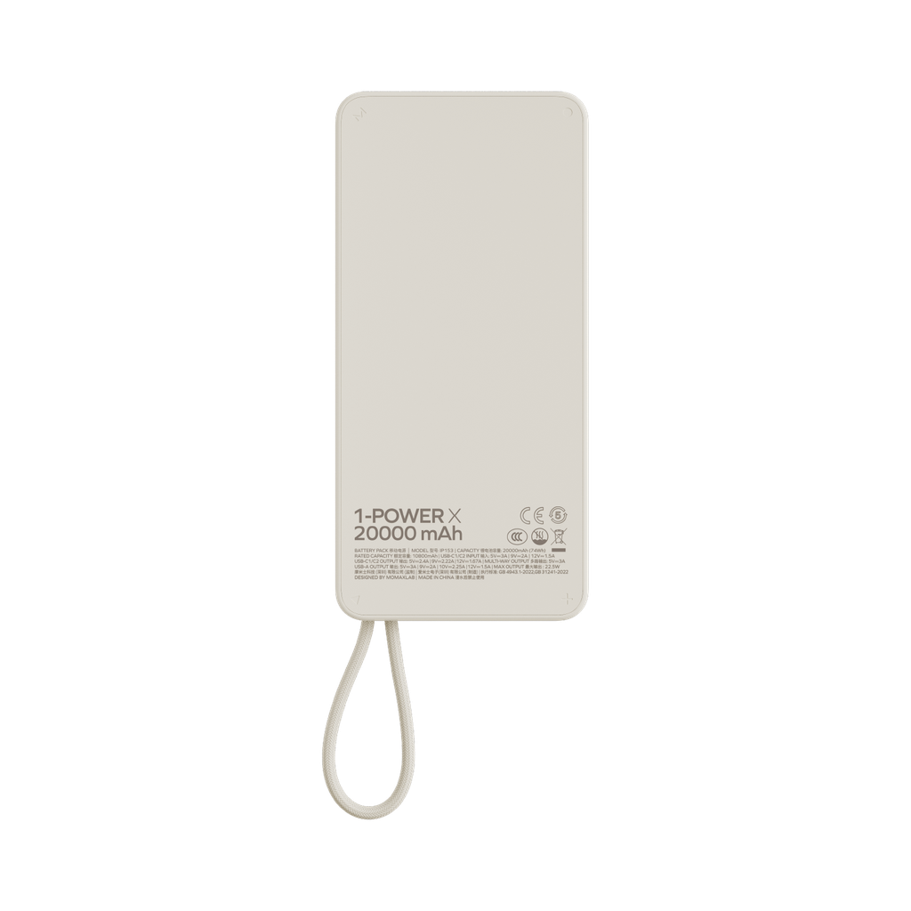 MOMAX 1-POWER X 20000mAh POWER BANK WITH BUILT-IN USB-C CABLE (Black) MOMAX 1-POWER X 20000mAh POWER BANK WITH BUILT-IN USB-C CABLE (Black)