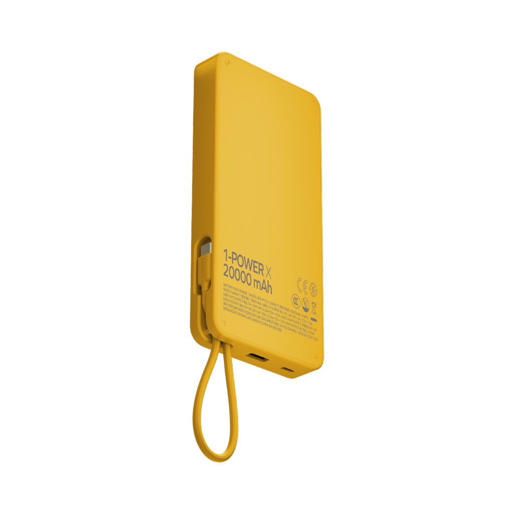 MOMAX 1-POWER X 20000mAh POWER BANK WITH BUILT-IN USB-C CABLE (Black) MOMAX 1-POWER X 20000mAh POWER BANK WITH BUILT-IN USB-C CABLE (Black)