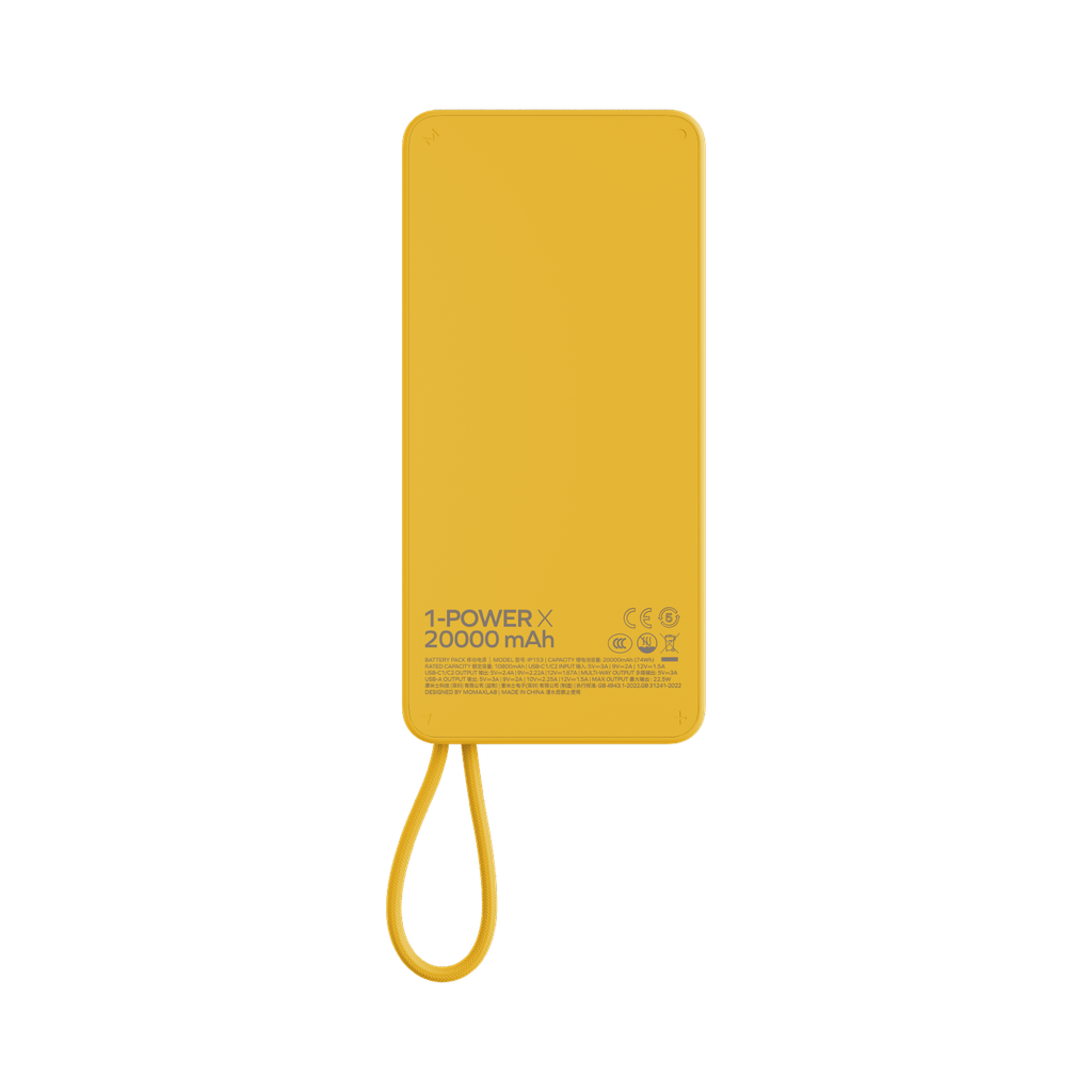 MOMAX 1-POWER X 20000mAh POWER BANK WITH BUILT-IN USB-C CABLE (Black) MOMAX 1-POWER X 20000mAh POWER BANK WITH BUILT-IN USB-C CABLE (Black)