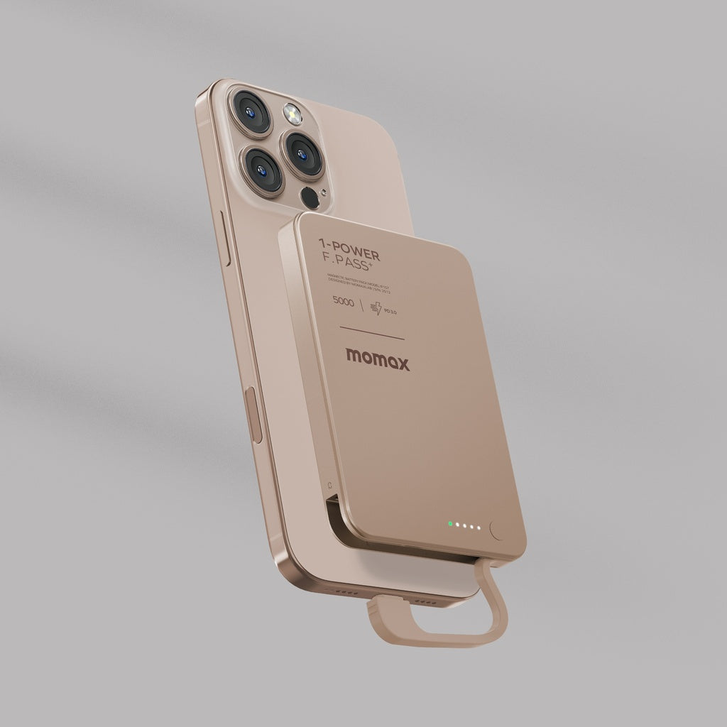 Momax 1-power F.pass+ 5000mah Power Bank With Built-in Cable & Magnetic Attachment Momax 1-power F.pass+ 5000mah Power Bank With Built-in Cable & Magnetic Attachment