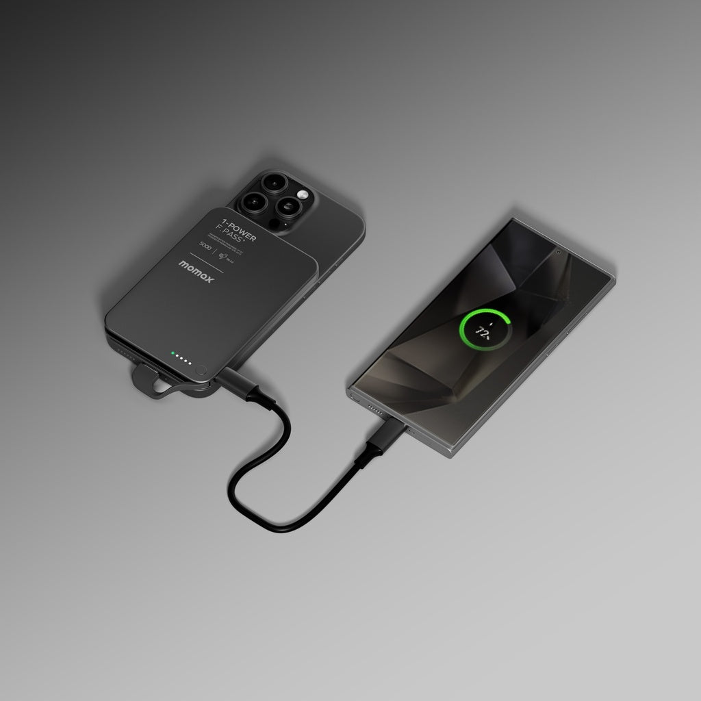 Momax 1-power F.pass+ 5000mah Power Bank With Built-in Cable & Magnetic Attachment Momax 1-power F.pass+ 5000mah Power Bank With Built-in Cable & Magnetic Attachment