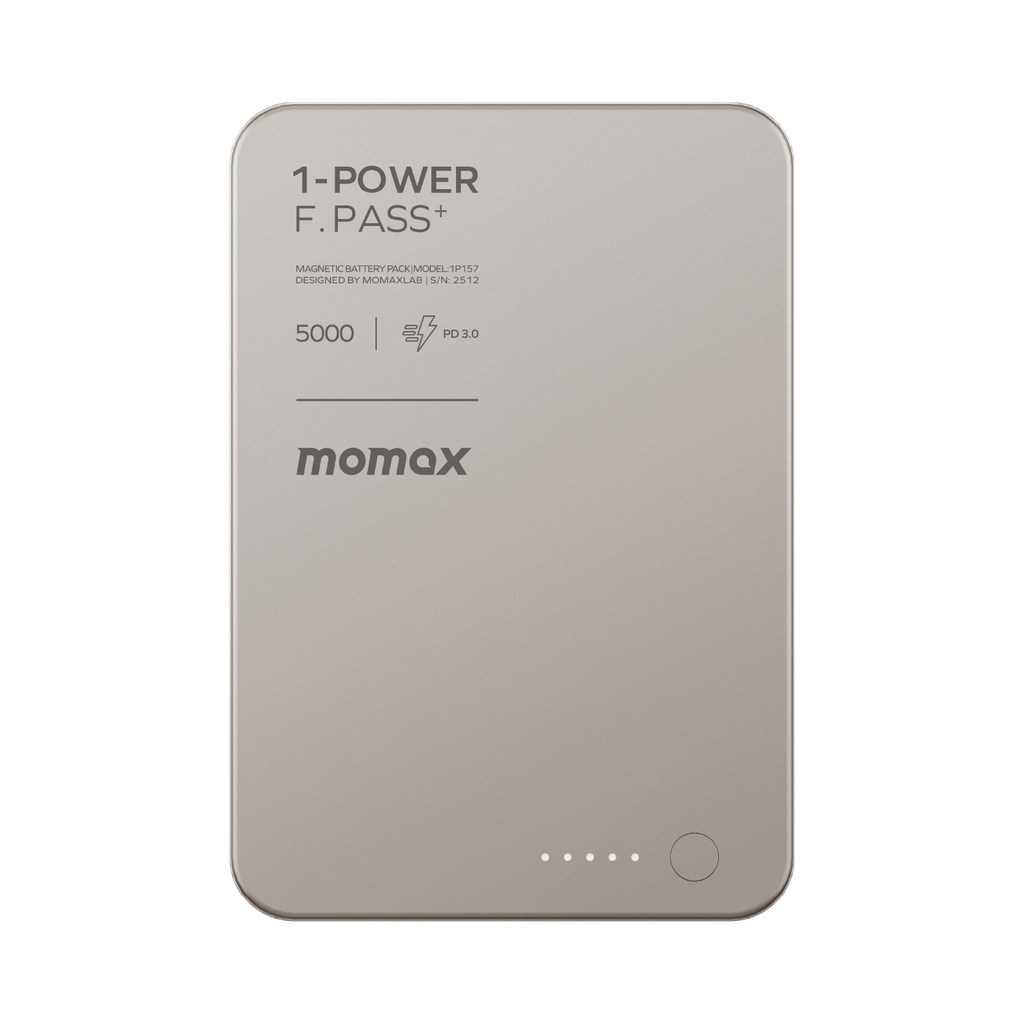 Momax 1-power F.pass+ 5000mah Power Bank With Built-in Cable & Magnetic Attachment Momax 1-power F.pass+ 5000mah Power Bank With Built-in Cable & Magnetic Attachment
