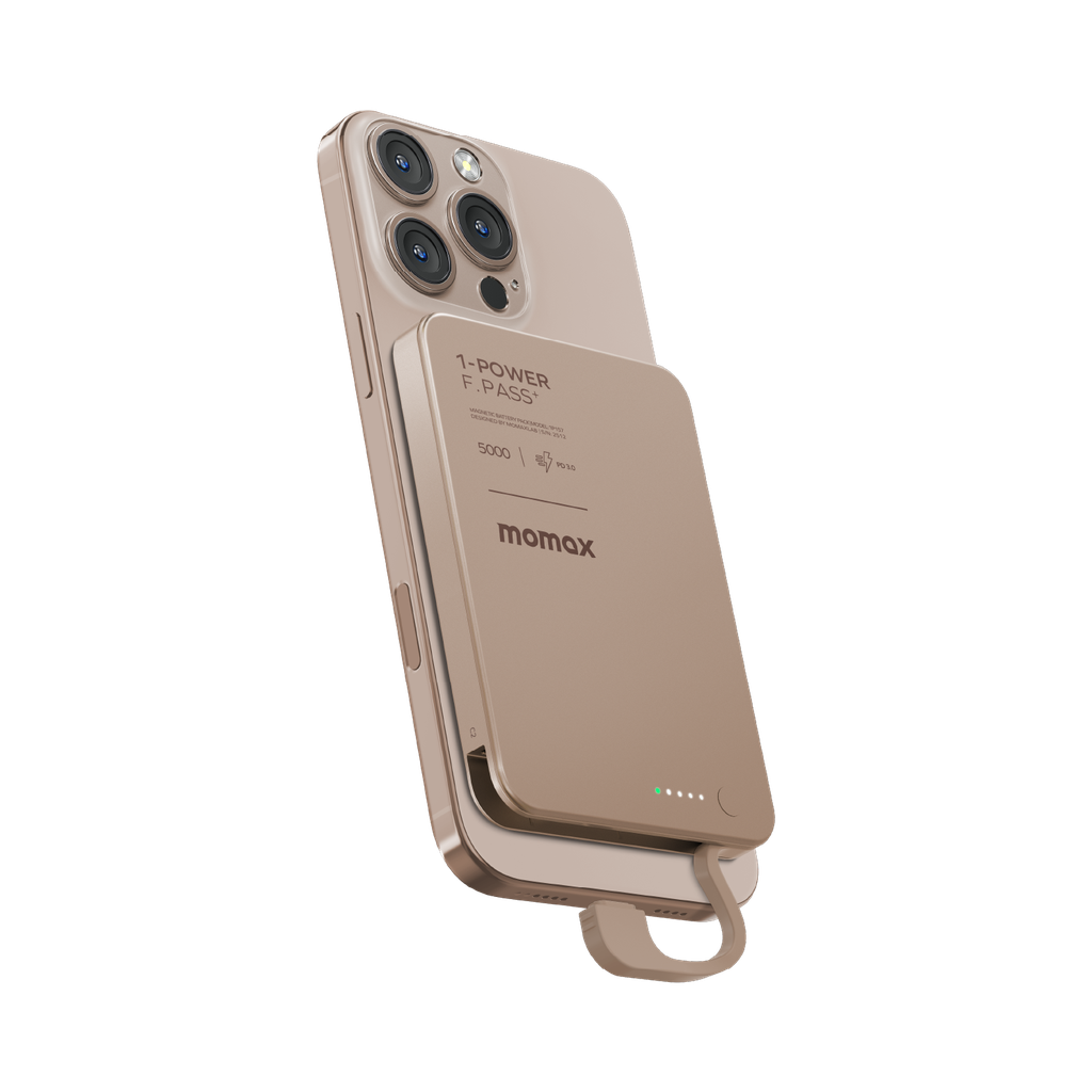 Momax 1-power F.pass+ 5000mah Power Bank With Built-in Cable & Magnetic Attachment Momax 1-power F.pass+ 5000mah Power Bank With Built-in Cable & Magnetic Attachment