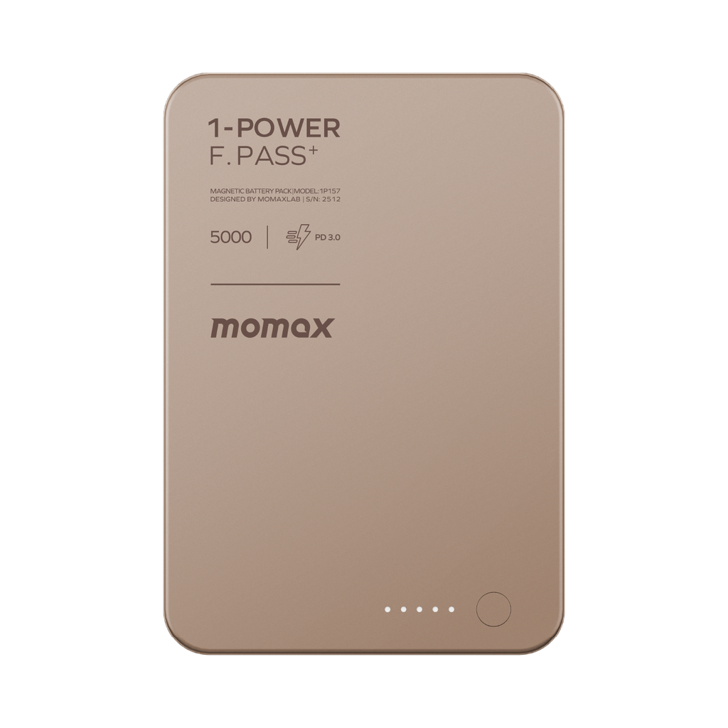 Momax 1-power F.pass+ 5000mah Power Bank With Built-in Cable & Magnetic Attachment Momax 1-power F.pass+ 5000mah Power Bank With Built-in Cable & Magnetic Attachment