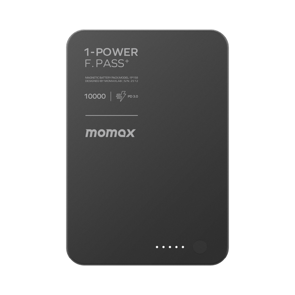 Momax 1-power F.pass+ 10000mah Power Bank With Built-in Cable & Magnetic Attachment Momax 1-power F.pass+ 10000mah Power Bank With Built-in Cable & Magnetic Attachment