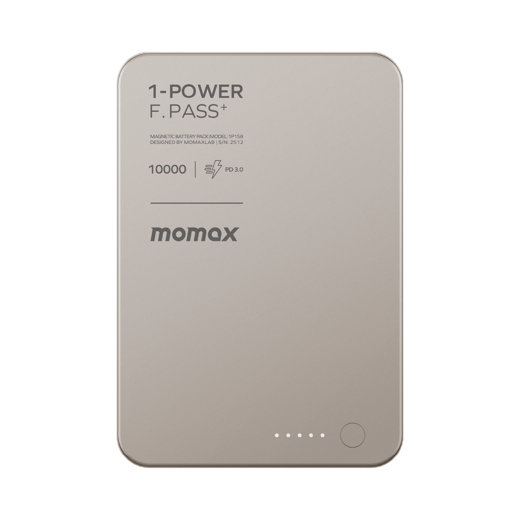 Momax 1-power F.pass+ 10000mah Power Bank With Built-in Cable & Magnetic Attachment Momax 1-power F.pass+ 10000mah Power Bank With Built-in Cable & Magnetic Attachment
