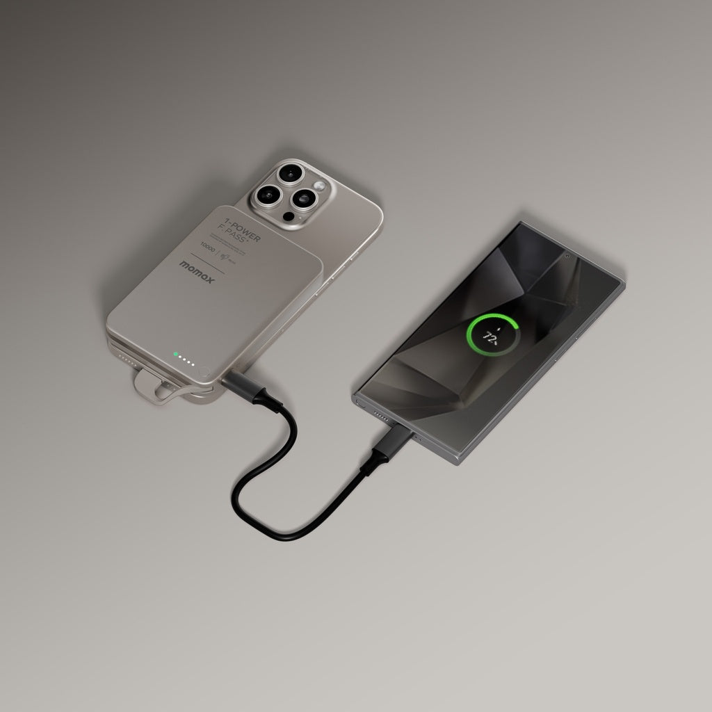 Momax 1-power F.pass+ 10000mah Power Bank With Built-in Cable & Magnetic Attachment Momax 1-power F.pass+ 10000mah Power Bank With Built-in Cable & Magnetic Attachment