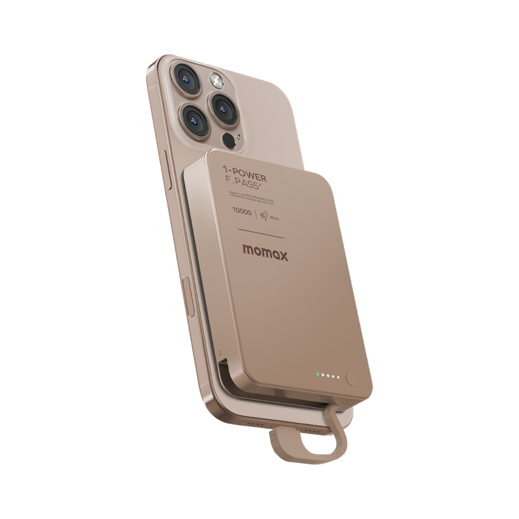 Momax 1-power F.pass+ 10000mah Power Bank With Built-in Cable & Magnetic Attachment Momax 1-power F.pass+ 10000mah Power Bank With Built-in Cable & Magnetic Attachment