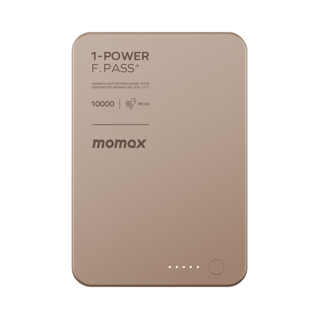 Momax 1-power F.pass+ 10000mah Power Bank With Built-in Cable & Magnetic Attachment Momax 1-power F.pass+ 10000mah Power Bank With Built-in Cable & Magnetic Attachment