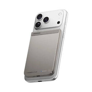 Momax 1-power S.pass 5000mAh Qi2 Magnetic Wireless Power Bank - Silver