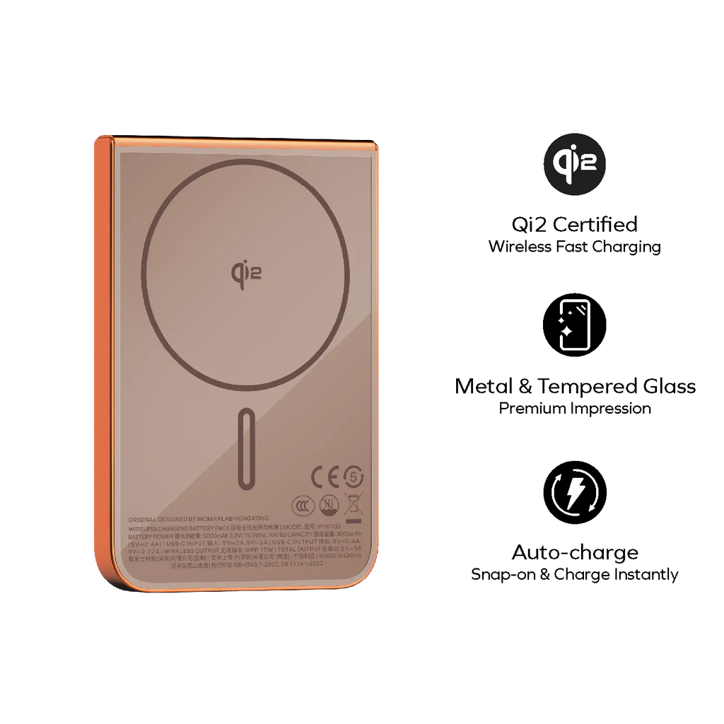 Momax 1-power S.pass 5000mAh Qi2 Magnetic Wireless Power Bank Momax 1-power S.pass 5000mAh Qi2 Magnetic Wireless Power Bank