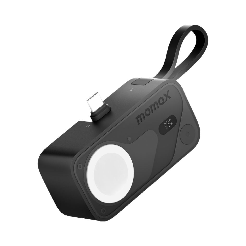 Momax 1-power X Pro Mini+ 5000mAh Integrated Foldable USB-C Plug & Built-in USB-C Cable Power Bank With Apple Watch Fast Charger Momax 1-power X Pro Mini+ 5000mAh Integrated Foldable USB-C Plug & Built-in USB-C Cable Power Bank With Apple Watch Fast Charger
