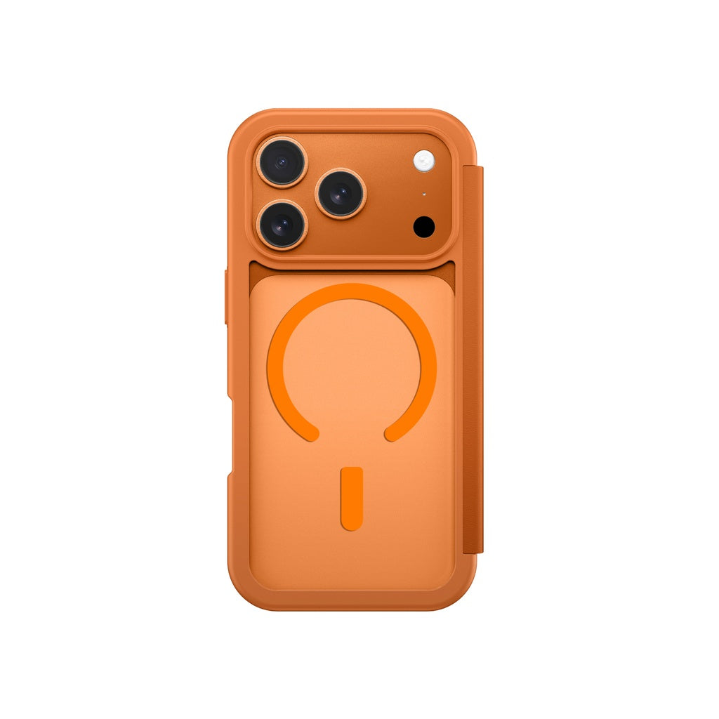 Amazingthing Glamour Folio Magsafe Drop Proof Case for Iphone 17 Pro Max - Orange Amazingthing Glamour Folio Magsafe Drop Proof Case for Iphone 17 Pro Max - Orange