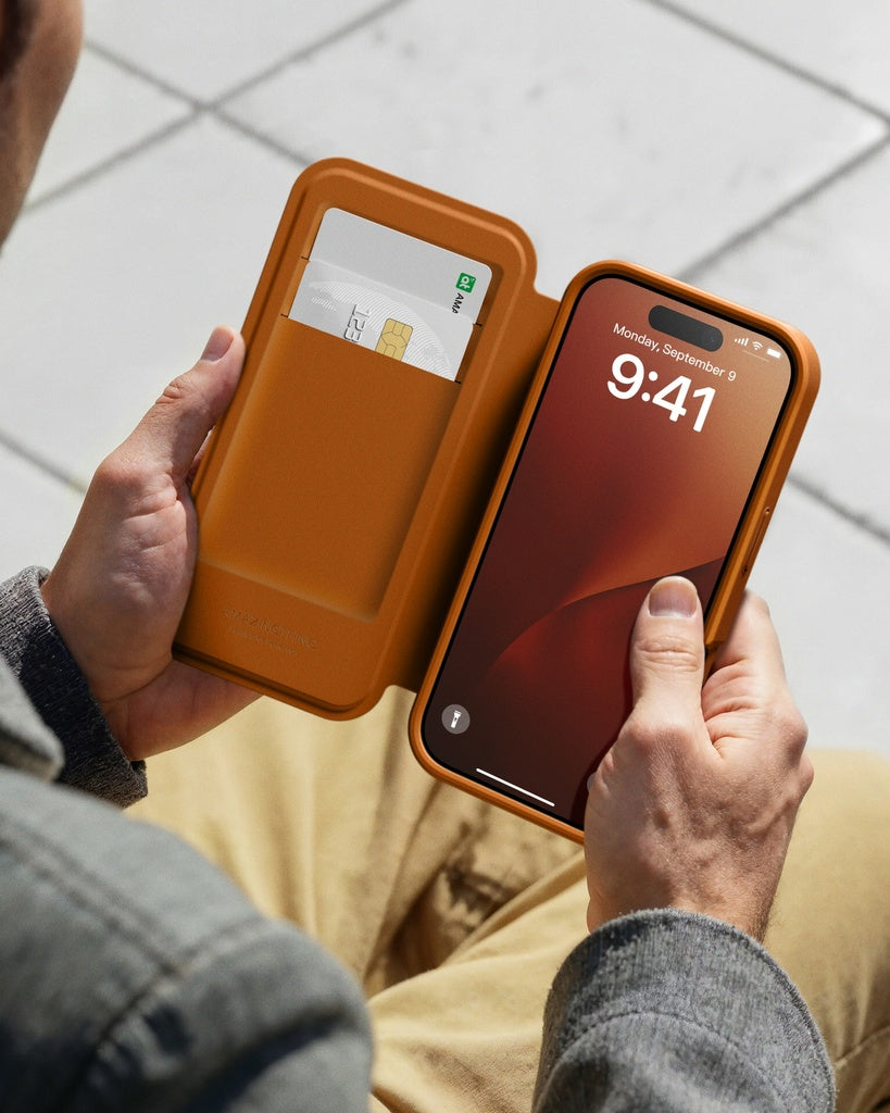 Amazingthing Glamour Folio Magsafe Drop Proof Case for Iphone 17 Pro Max - Orange Amazingthing Glamour Folio Magsafe Drop Proof Case for Iphone 17 Pro Max - Orange