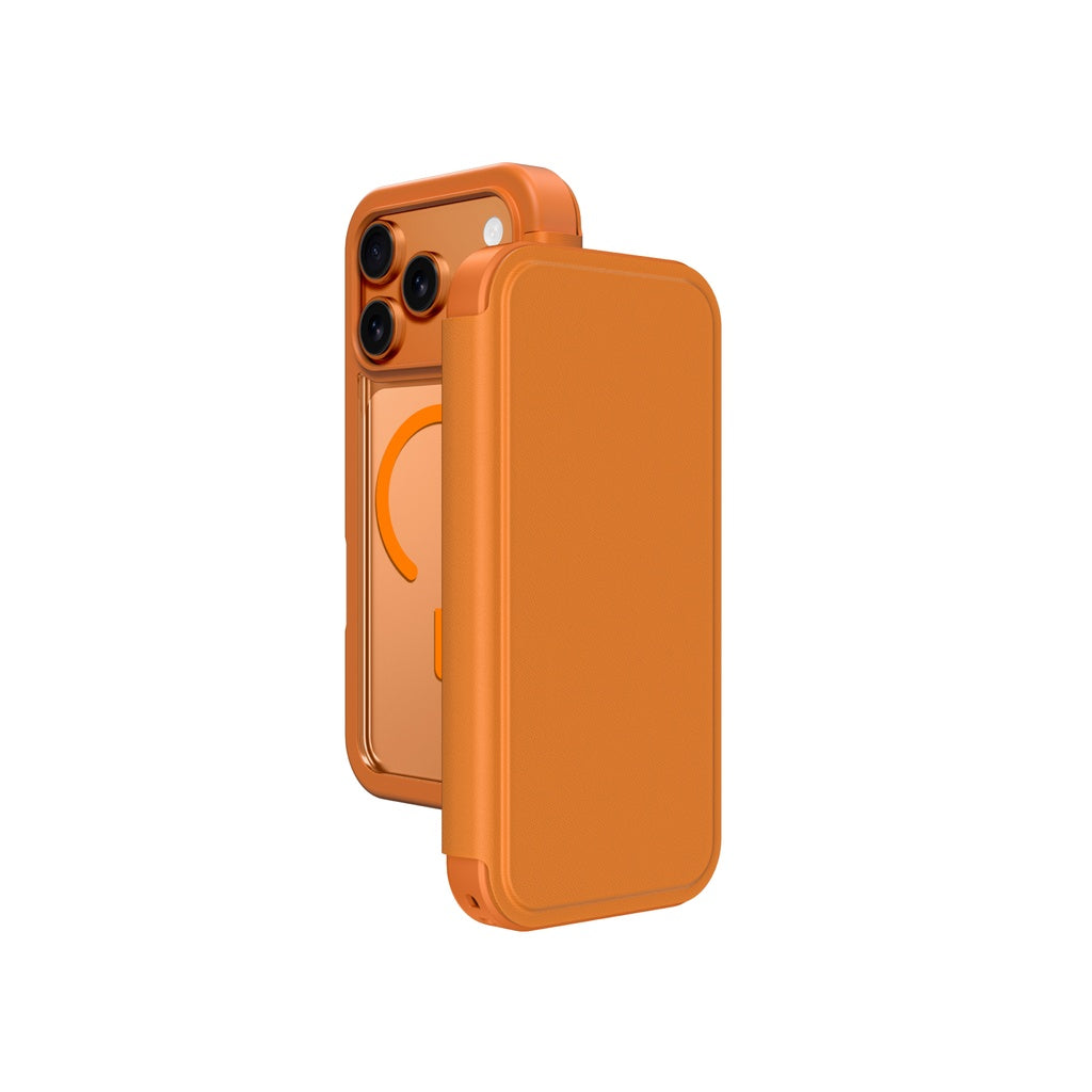 Amazingthing Glamour Folio Magsafe Drop Proof Case for Iphone 17 Pro Max - Orange Amazingthing Glamour Folio Magsafe Drop Proof Case for Iphone 17 Pro Max - Orange