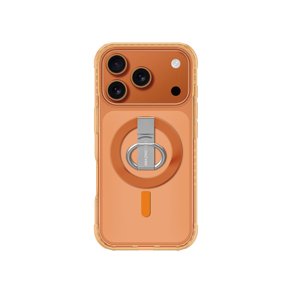 Amazingthing Titan Pro Grip Ring Set Mag Drop Proof Case for Iphone 17 Pro Max - Orange Amazingthing Titan Pro Grip Ring Set Mag Drop Proof Case for Iphone 17 Pro Max - Orange