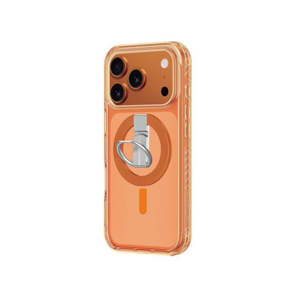 Amazingthing Titan Pro Grip Ring Set Mag Drop Proof Case for Iphone 17 Pro Max - Orange Amazingthing Titan Pro Grip Ring Set Mag Drop Proof Case for Iphone 17 Pro Max - Orange