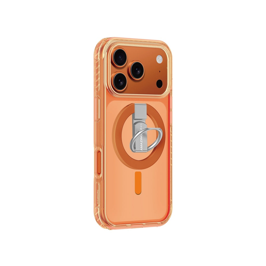 Amazingthing Titan Pro Grip Ring Set Mag Drop Proof Case for Iphone 17 Pro Max - Orange
