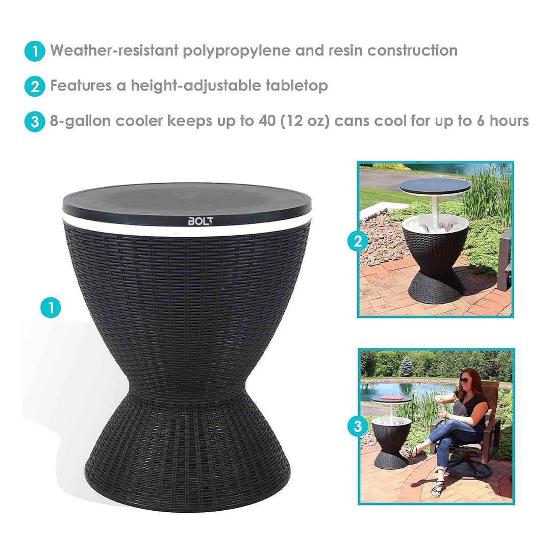 Bolt Cool Bar Plastic Extendable Coffee Table with Ice Bucket Bolt Cool Bar Plastic Extendable Coffee Table with Ice Bucket