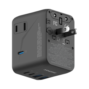 Momax 1-world2 45W 5 Port Dual Ac Travel Adaptor