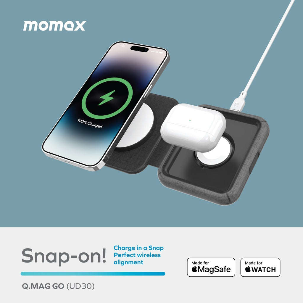 Momax Q. Mag Go 20w 2-in-1 Wireless Charger With Magsafe Momax Q. Mag Go 20w 2-in-1 Wireless Charger With Magsafe