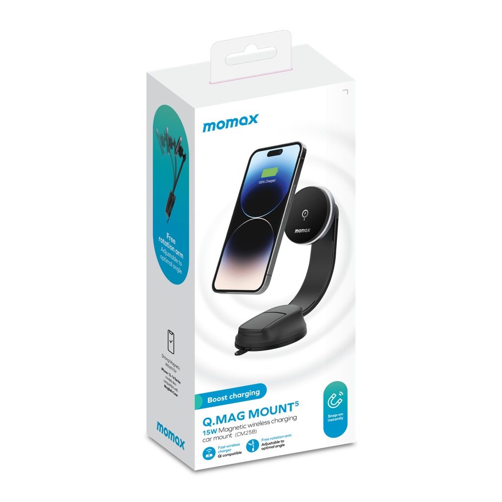 MOMAX Q.MAG MOUNT 5 15W MAGNETIC WIRELESS CHARGING CAR MOUNT (SUCTION CUP MOUNT) MOMAX Q.MAG MOUNT 5 15W MAGNETIC WIRELESS CHARGING CAR MOUNT (SUCTION CUP MOUNT)