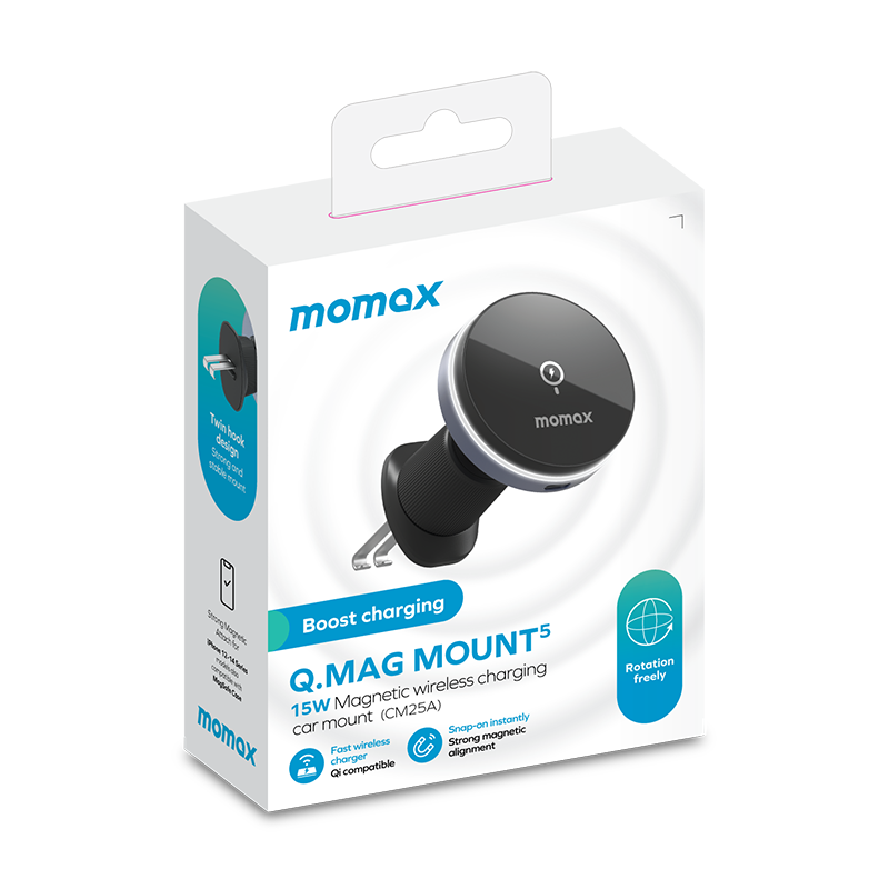 MOMAX Q.MAG MOUNT 5 15W MAGNETIC WIRELESS CHARGING CAR MOUNT (VENT MOUNT) MOMAX Q.MAG MOUNT 5 15W MAGNETIC WIRELESS CHARGING CAR MOUNT (VENT MOUNT)