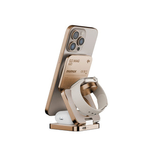 MOMAX Q2 MAG GO Qi 2 15W 3IN1 MAGNETIC WIRELESS CHARGING STAND - ALAMAT