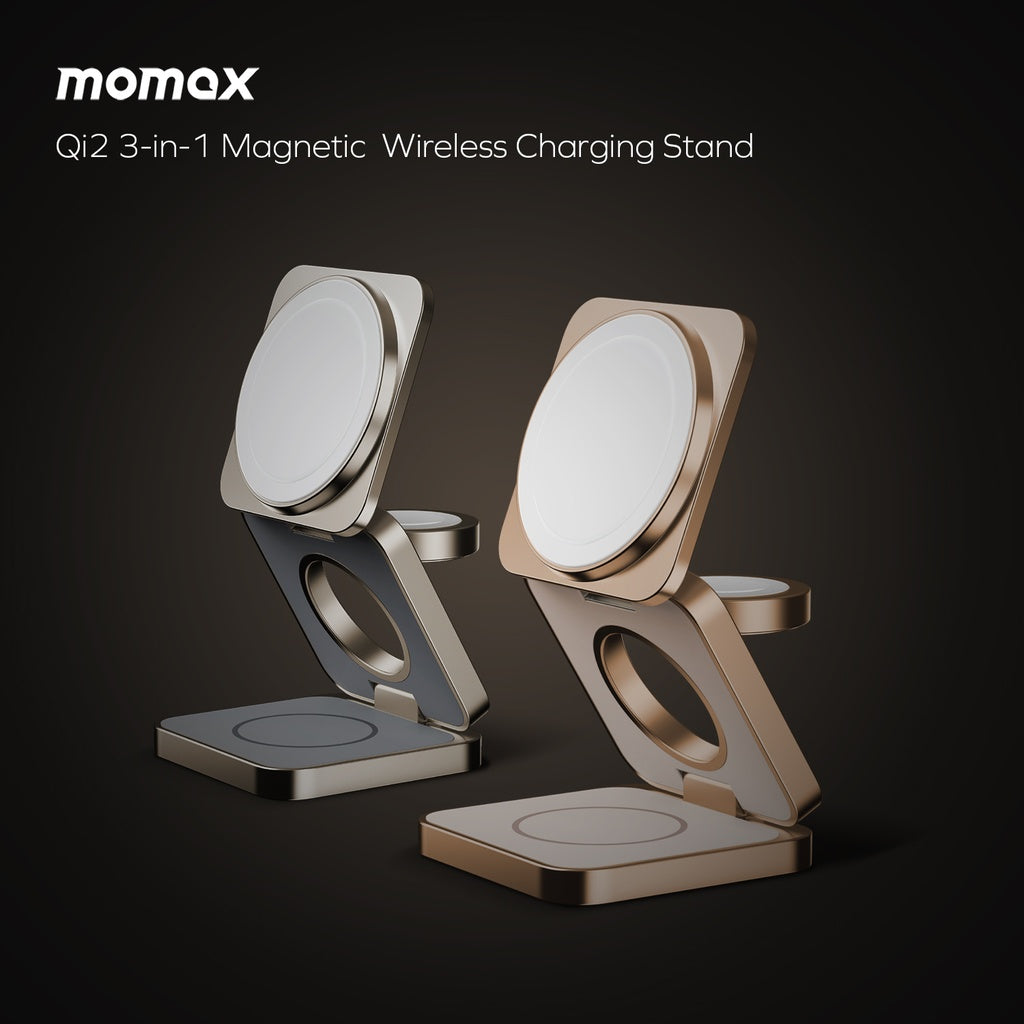 MOMAX Q2 MAG GO Qi 2 15W 3IN1 MAGNETIC WIRELESS CHARGING STAND MOMAX Q2 MAG GO Qi 2 15W 3IN1 MAGNETIC WIRELESS CHARGING STAND