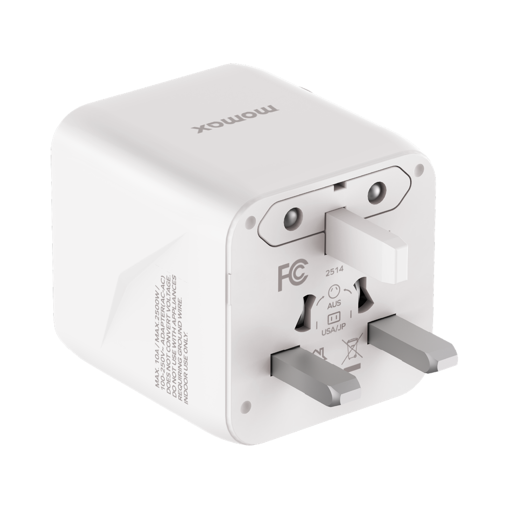 MOMAX 1-WORLD 20W UNIVERSAL 2 PORT TRAVEL ADAPTER MOMAX 1-WORLD 20W UNIVERSAL 2 PORT TRAVEL ADAPTER