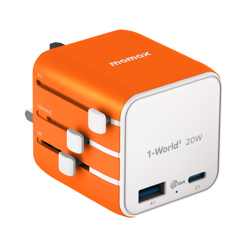 MOMAX 1-WORLD 20W UNIVERSAL 2 PORT TRAVEL ADAPTER MOMAX 1-WORLD 20W UNIVERSAL 2 PORT TRAVEL ADAPTER