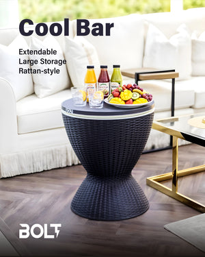 Bolt Cool Bar Plastic Extendable Coffee Table with Ice Bucket - ALAMAT