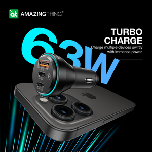 AMAZING THING FLEXI POWER MAX PD 63W 3 PORT CAR CHARGER - ALAMAT