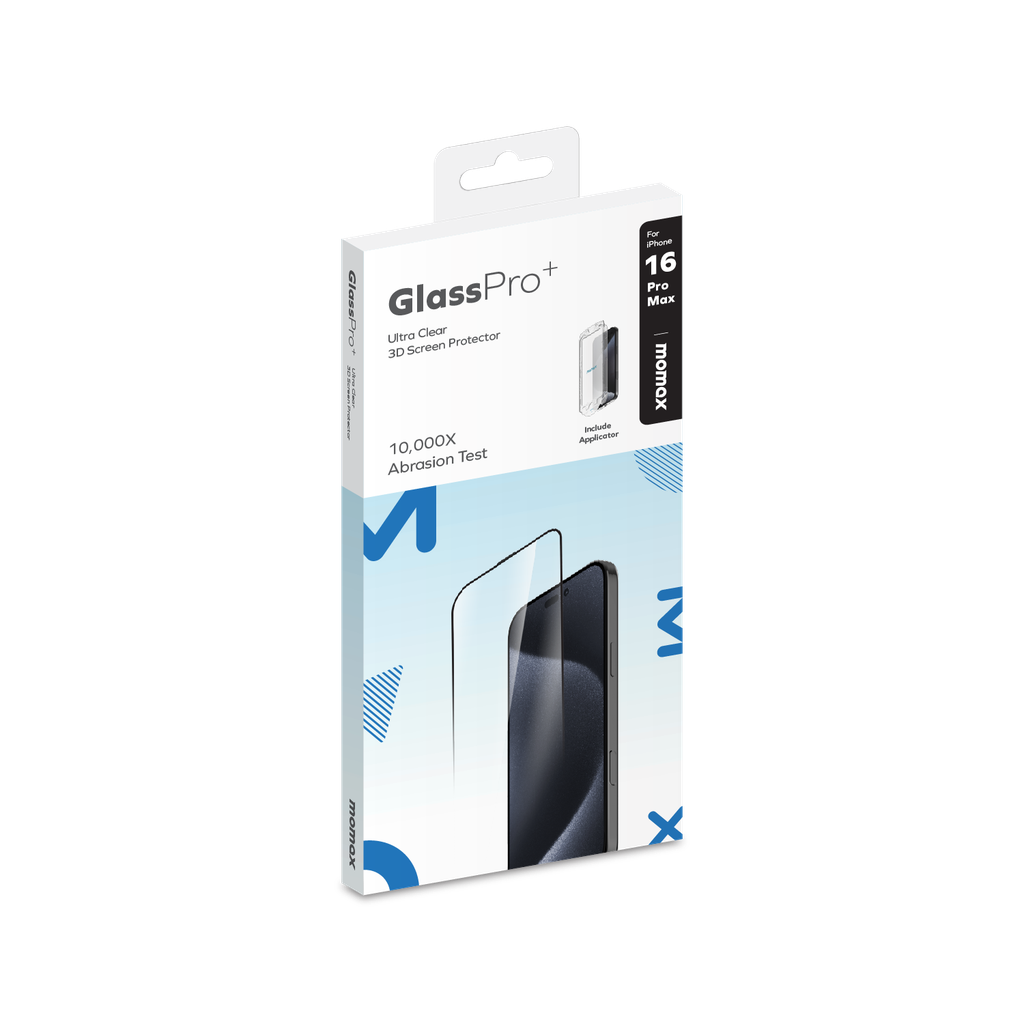 Momax Iphone 16 Pro Max 6.9 3D Fully Covered Glass Clear Momax Iphone 16 Pro Max 6.9 3D Fully Covered Glass Clear