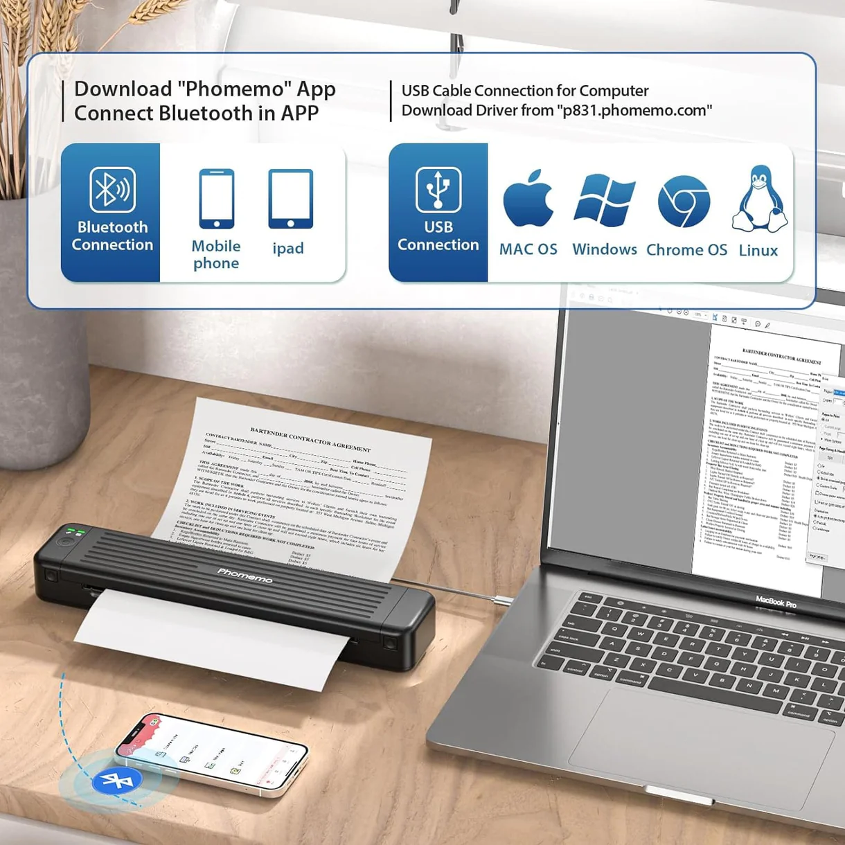 Phomemo P831 Bluetooth Portable Thermal Transfer Printer Phomemo P831 Bluetooth Portable Thermal Transfer Printer
