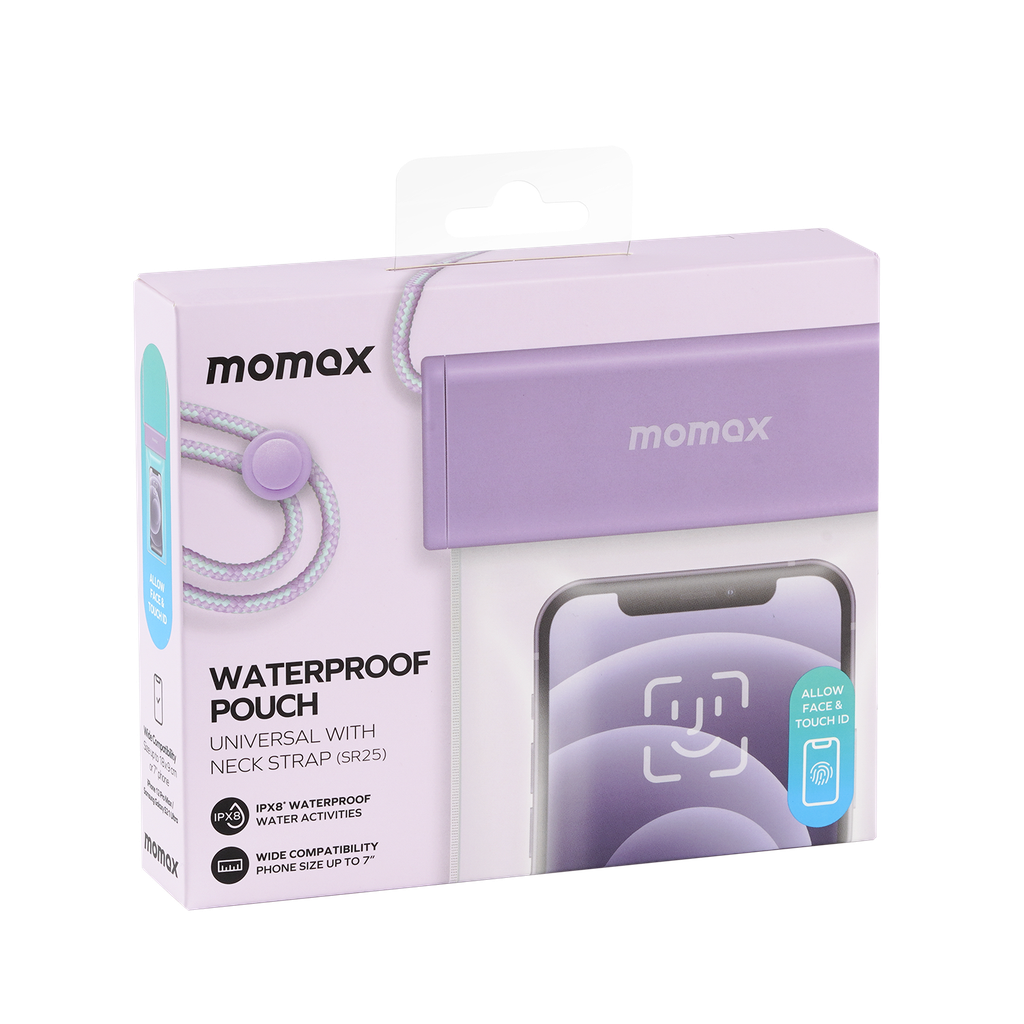 MOMAX WATERPROOF POUCH UNIVERSAL WITH NECK STRAP MOMAX WATERPROOF POUCH UNIVERSAL WITH NECK STRAP