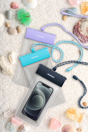 MOMAX WATERPROOF POUCH UNIVERSAL WITH NECK STRAP - ALAMAT