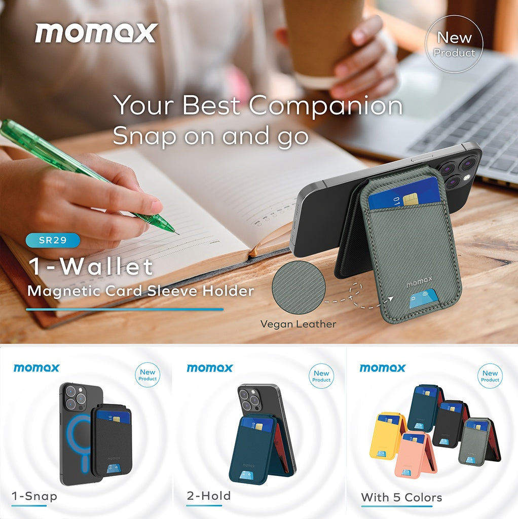 MOMAX 1-WALLET MAGNETIC CARD HOLDER WITH STAND MOMAX 1-WALLET MAGNETIC CARD HOLDER WITH STAND