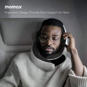 MOMAX 1-WORLD ERGONOMIC TRAVEL PILLOW Grey - ALAMAT