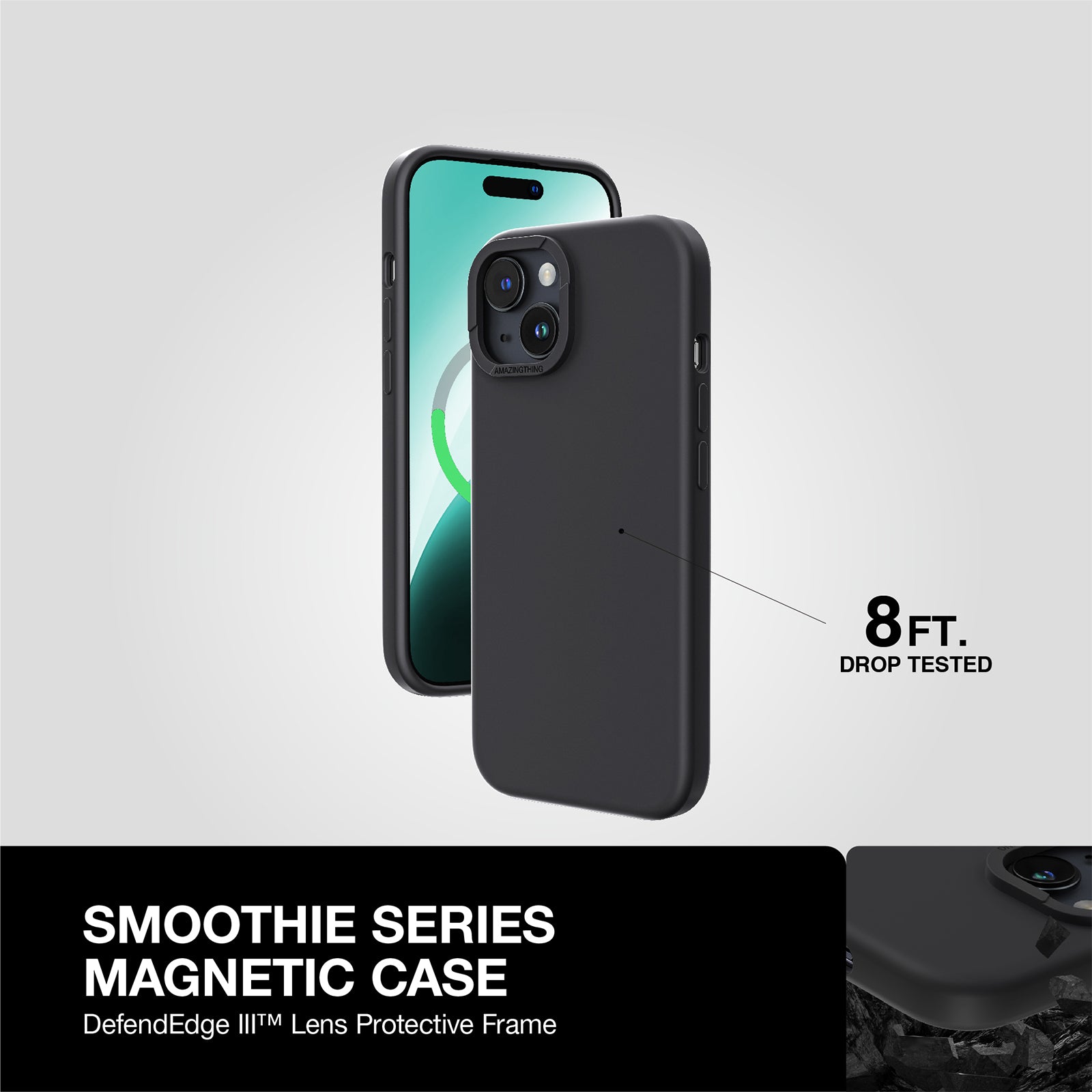 AMAZING THING SMOOTHIE MAGSAFE DROP PROOF CASE FOR IPHONE 15 2023 NEW BLACK AMAZING THING SMOOTHIE MAGSAFE DROP PROOF CASE FOR IPHONE 15 2023 NEW BLACK