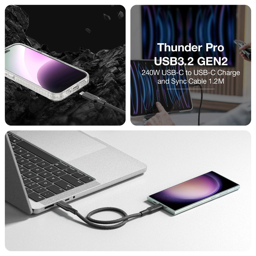 AMAZING THING THUNDER PRO USB-C TO USB-C 5.0A 240W GEN2 1.2M CABLE AMAZING THING THUNDER PRO USB-C TO USB-C 5.0A 240W GEN2 1.2M CABLE