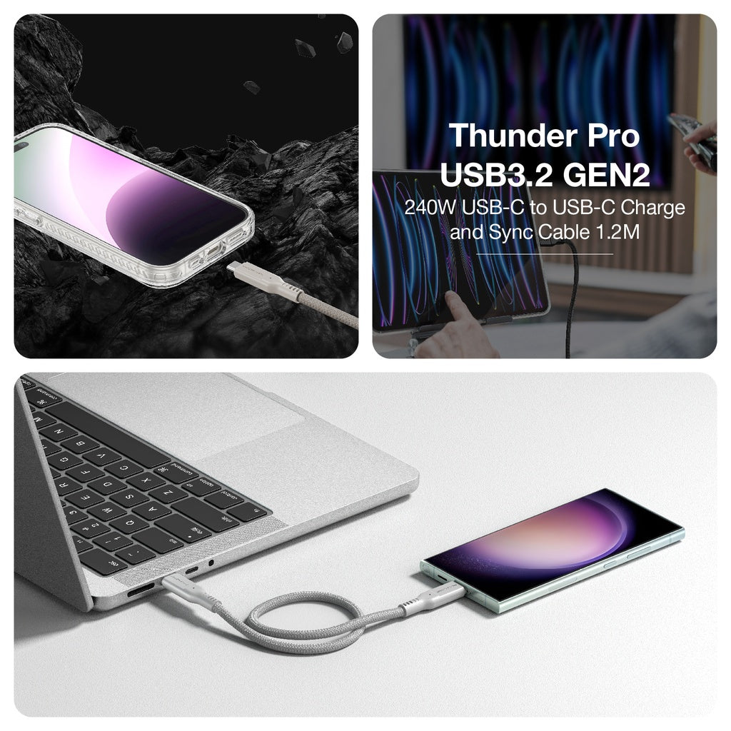 AMAZING THING THUNDER PRO USB-C TO USB-C 5.0A 240W GEN2 1.2M CABLE AMAZING THING THUNDER PRO USB-C TO USB-C 5.0A 240W GEN2 1.2M CABLE