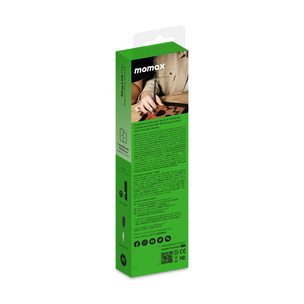 Momax Mag Link Pop Magnetic Charging Active Stylus Pen Momax Mag Link Pop Magnetic Charging Active Stylus Pen