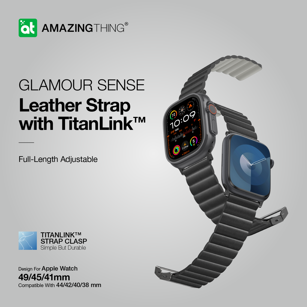 AMAZING THING GLAMOUR SENSE LEATHER BAND WITH TITANLINK FOR APPLE WATCH (All Sizes) AMAZING THING GLAMOUR SENSE LEATHER BAND WITH TITANLINK FOR APPLE WATCH (All Sizes)