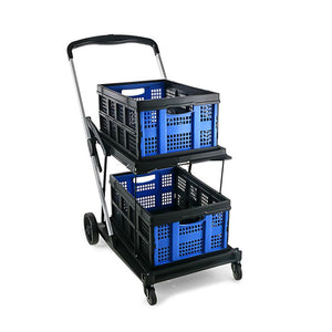 BOLT PORTABLE FOLDABLE SHOPPING CART WITH 2 CRATES - ALAMAT