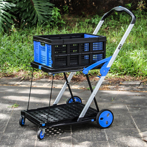 BOLT PORTABLE FOLDABLE SHOPPING CART WITH 2 CRATES - ALAMAT