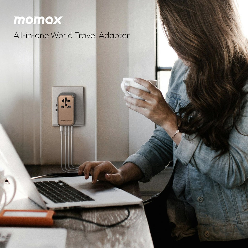 MOMAX 1-WORLD 170W GAN 4 PORT TRAVEL ADAPTER MOMAX 1-WORLD 170W GAN 4 PORT TRAVEL ADAPTER