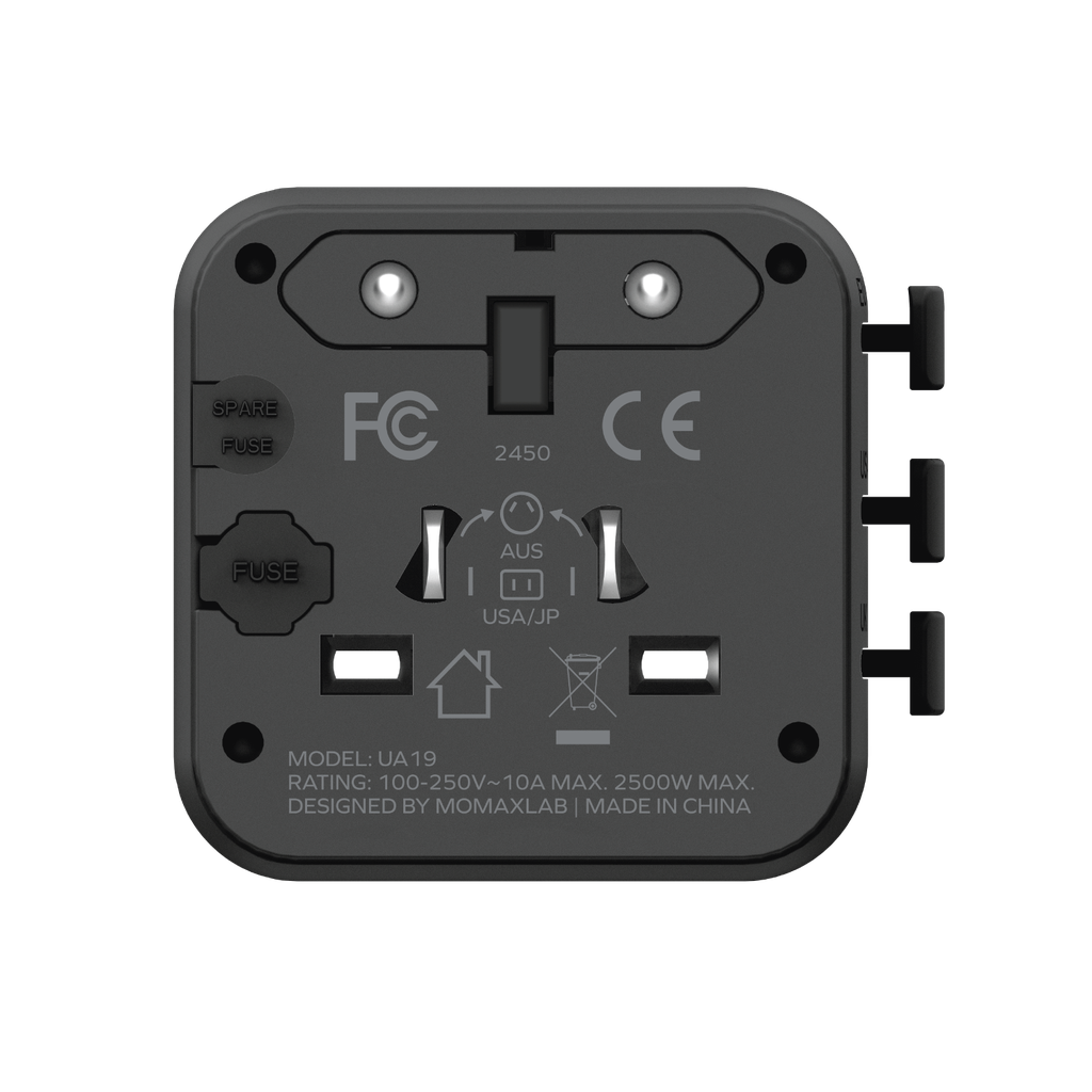 Momax 1-world Universal Travel Adaptor With Dual AC Momax 1-world Universal Travel Adaptor With Dual AC