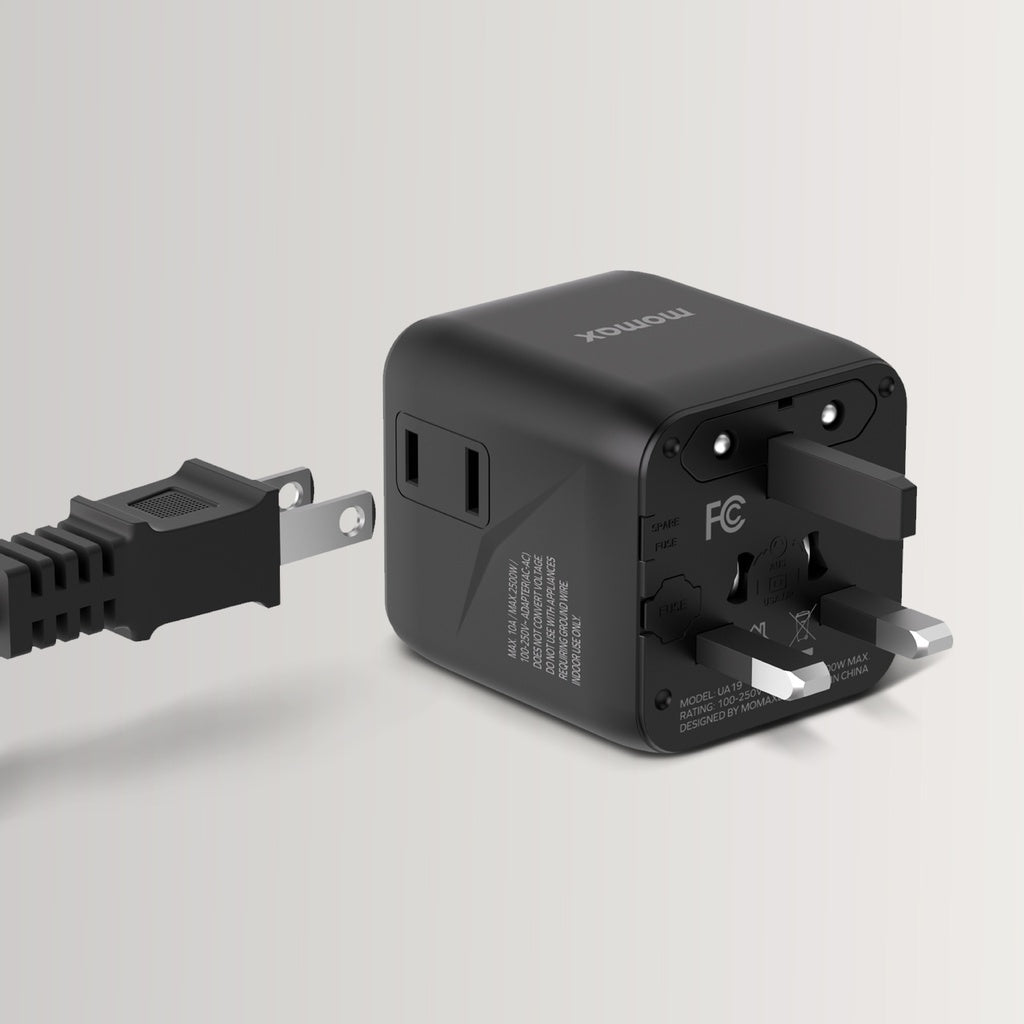 Momax 1-world Universal Travel Adaptor With Dual AC Momax 1-world Universal Travel Adaptor With Dual AC