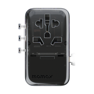 MOMAX 1-WORLD FLOW 35W 4 PORT WITH BUILT-IN USB-C CABLE TRAVEL ADAPTOR (Whte) - ALAMAT